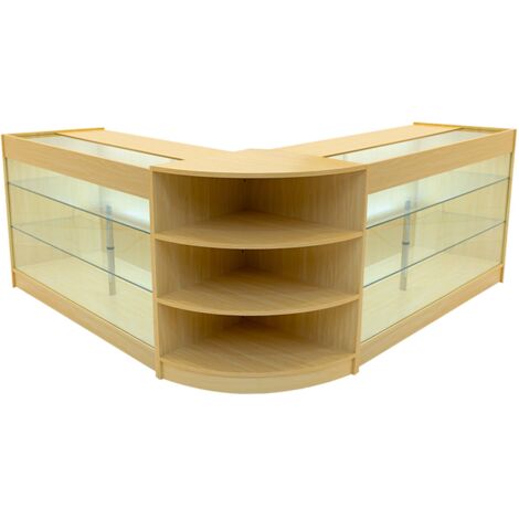 Ahorn Verkaufstheken-Set Apollo LED-Licht K1500 LM60 Display mit 3 Ebenen (1/5)