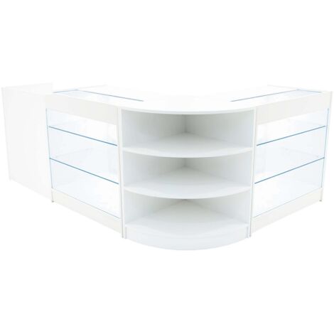 Weißes Verkaufstheken-Set Astro mit LED-Beleuchtung – K900, LM60, TB60 (1/5)
