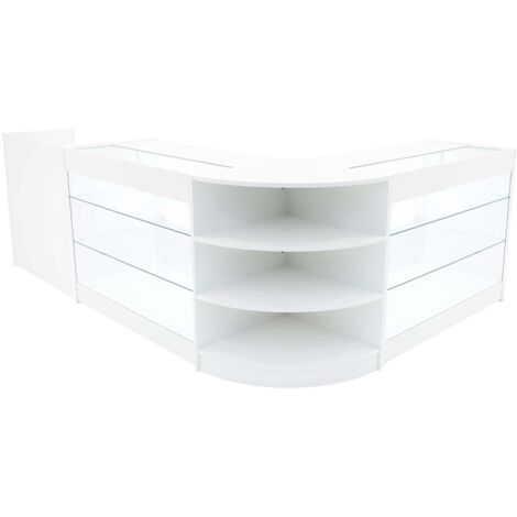 Weißes Verkaufstheken-Set Astro mit LED-Beleuchtung – K1200, LM60, TB60 (1/5)