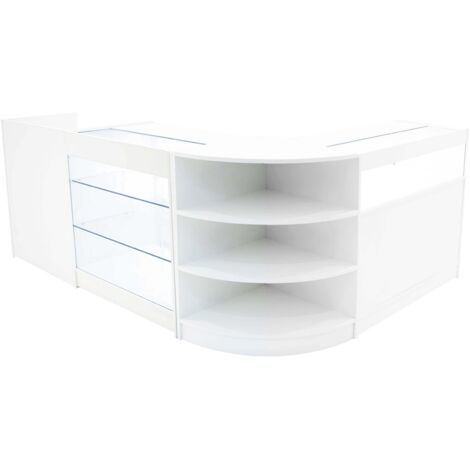 Weißes Ladenthekenset Hyperion LED K900 B900 LM60 TB60 – LED Verkaufstheke (1/5)