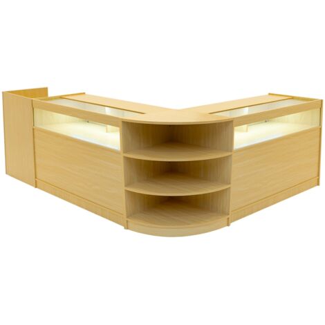 Ahorn Ladenthekenset Sagittarius mit LED – B1200, LM60, TB60 – LED Verkaufstheke (1/5)