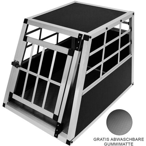 Auto Hundetransportbox Kleine Einzelbox Hundebox Transportbox Gitterbox  Fahrzeugbox Kofferraumbox Katzen Hunde Aluminium Trapez