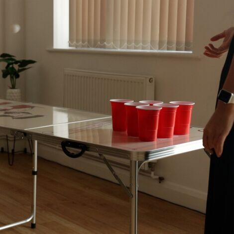 vidaXL Bier-Pong-Tisch mit Tassen und Bällen Klappbar 240 cm