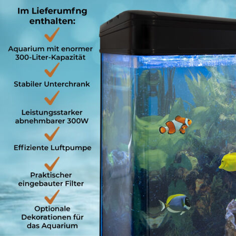Aquariumbecken 300x100x80cm - PVC Fischteich Mit Ablassventil Für Garten