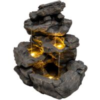 Elektrischer Gartenbrunnen mit LED – Rustic Rapids Wasserspiel für Außenbereich