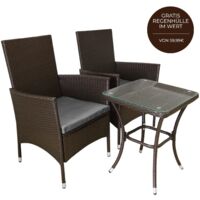 Gartenmöbel Set Bistroset Sitzgruppe Rattan Gartenset Gartenstühle mit Tisch