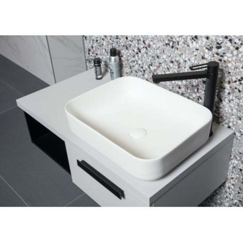 Vasque Suspendue En Céramique AQUABATOS 40x21,5x10,5 Cm - Blanc - Avec Trou Robinet - Sans Trop-plein - Pour Salle De Bain
