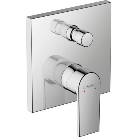 Hansgrohe Vernis Shape Set de douche encastré tout en 1 avec douche de tête 23cm + Douchette 2 jets, Chrome (VernisShape-1)