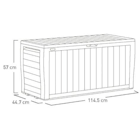Keter Comfy 270L Coffre de rangement 116,7 x 44,7 x 57 cm, Graphite (255167)