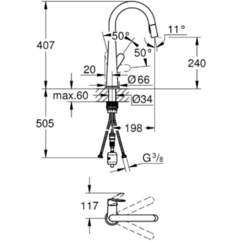 Grohe Mitigeur évier, chrome (G30419000)