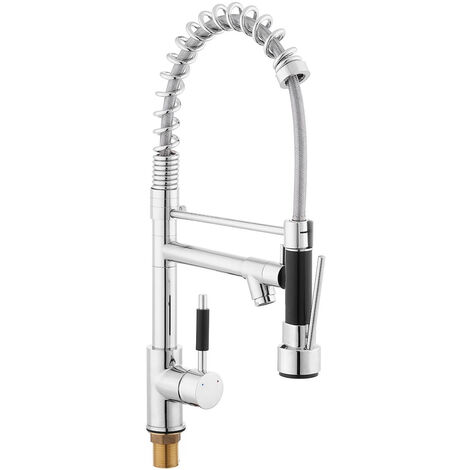 Novaservis Ferro - Mitigeur d'évier avec bras flexible, 2 jets, beige /  chrome 70730,0BE