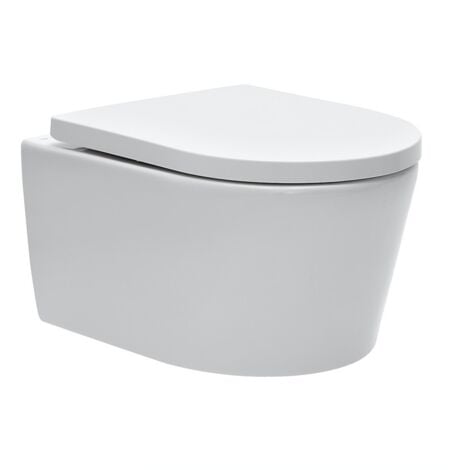 Swiss Aqua Technologies WC suspendu Infinitio gris mat sans bride et  fixations invisibles + abattant frein de chute (GreyInfinitio)