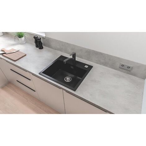 Grohe START mitigeur monocommande évier avec douchette extractible, noir mat (303072431)