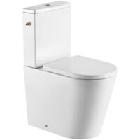 Pack WC Ideal Standard Exacto - Cuve Sans Bride, Abattant Frein De Chute, Double Chasse 2.5L/4L, Blanc