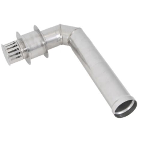 Stainless steel evacuation set with wall bushing,110 mm connection fits the TTulpe Indoor B-10 or B-11 THEFLU002 (1/3)
