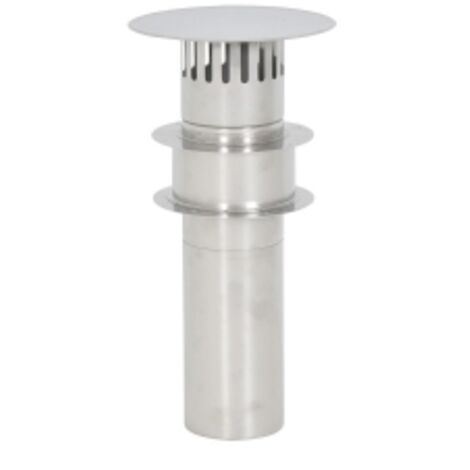 Stainless steel flue set DDV 130 mm with roof gland , fits the TTulpe Indoor B-14, THEFLU006