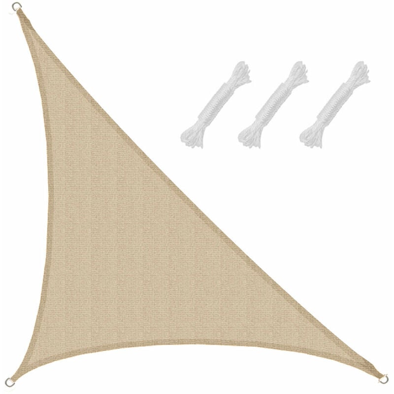 Toldo Uv Hdpe 42x42x6 vela de solar techo beige amanka triangular