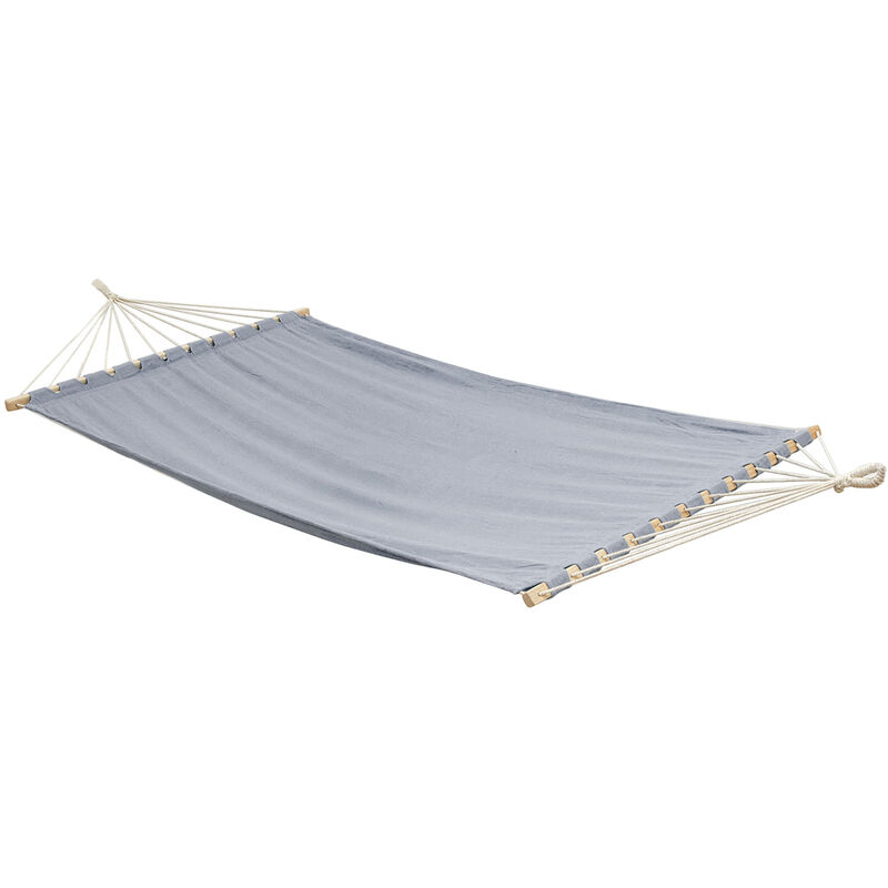 Hamaca Hmg30 Lila gris amanka xxl grande para 2 personas 200x120cm con dos barras