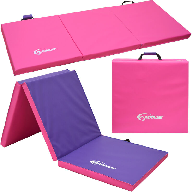 Eyepower Colchoneta Entrenamiento gimnasia xl 190x60x5cm plegable rosa deporte 190605cm