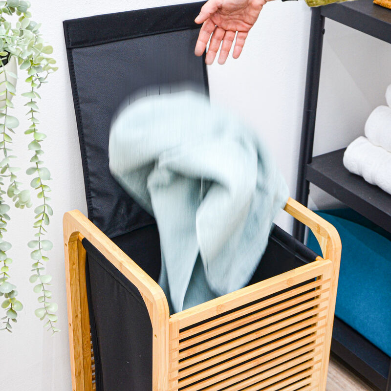 Cesta de lavandería de plástico, color blanco, cesta flexible, ideal para  lavandería, organizador, almacenamiento, armario, dormitorio, asas fáciles