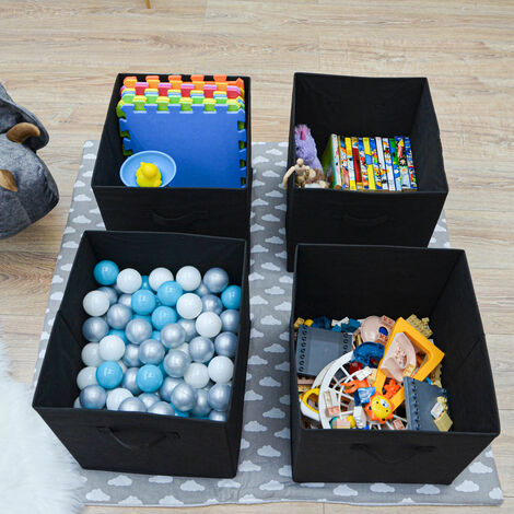 AXHOP cajas almacenaje cajas organizadoras[4 unidades] 28 x 28 x 28. cajas  almacenaje decorativas. Ideal para kallax,cesto juguetes infantil, caja