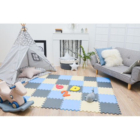 LittleTom Alfombra Puzzle De 27 Piezas Para Bebés Y Niños – Tapete De Goma EVA De 30x30 Cm – Suelo Antideslizante Y Hipoalergénico – Ideal Para Gatear Y Jugar En Interior Y Exterior