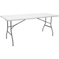 AMANKA Table de Jardin Pliante 180 x 70 cm 6 Personnes - Table à Manger Blanche