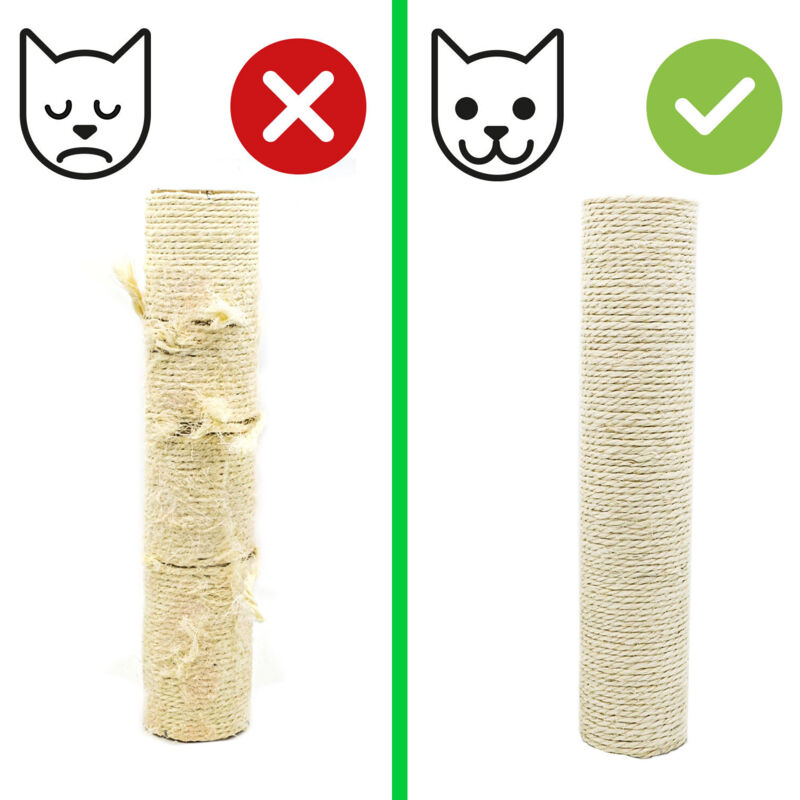 Tiragraffi Di Ricambio Per Alberi Di Gatto - 2 Pezzi, Con Vite, In Corda Di Iuta Naturale