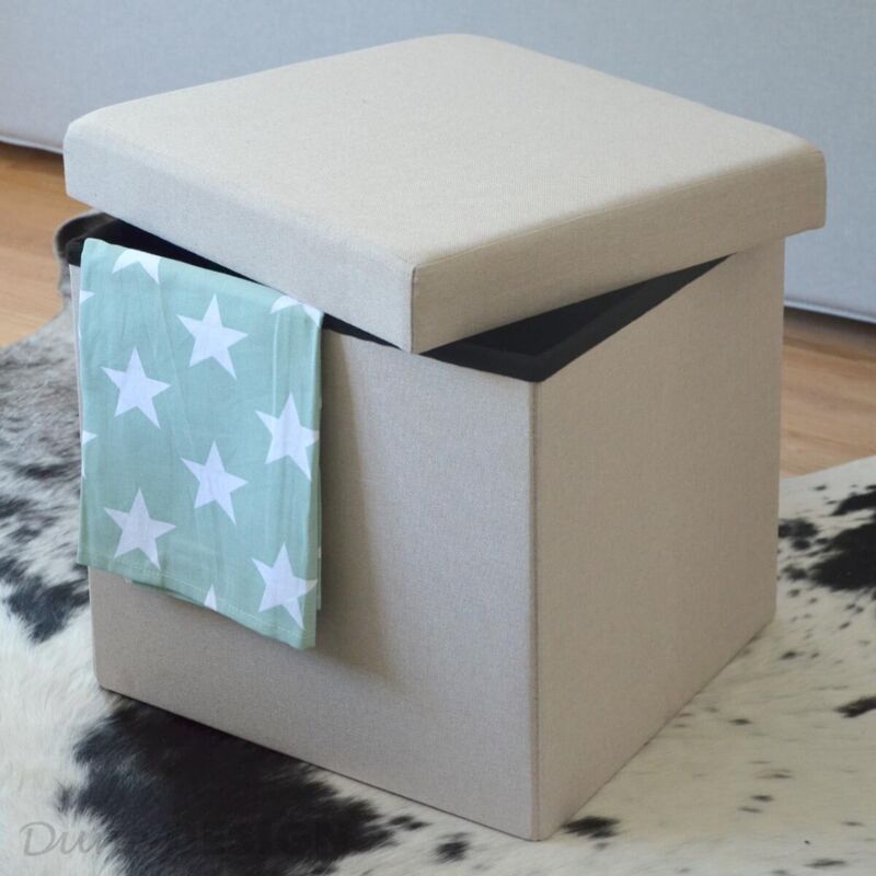 Klihome Pouf Poggiapiedi Contenitore, Cubo Portaoggetti