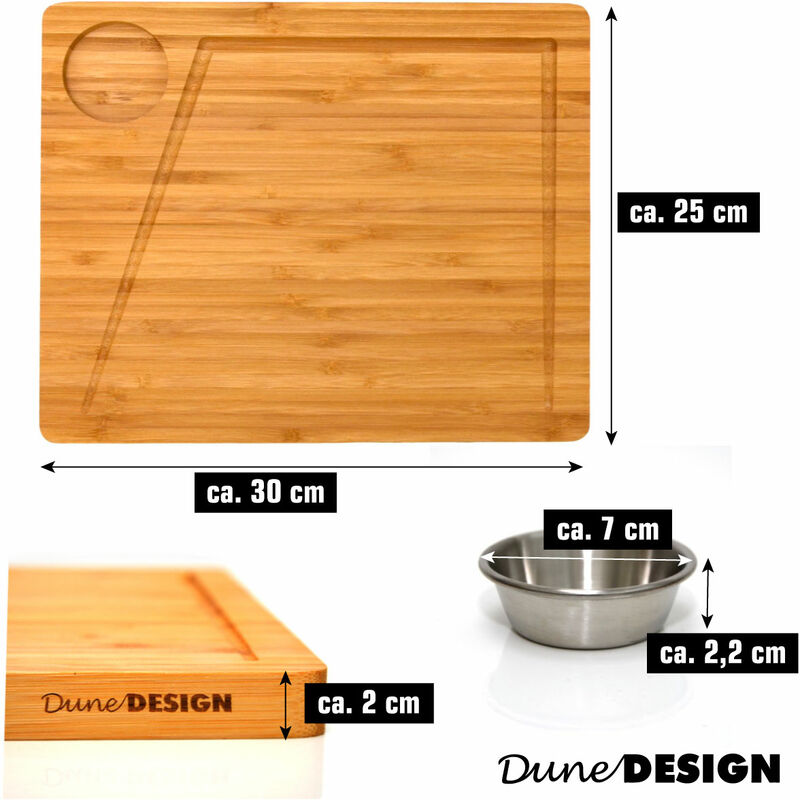 DEAGOURMET Fusion Tagliere Piatto Legno Bamboo 29x29x4 cm 