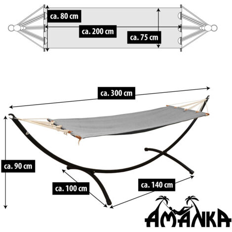 Amaca Da Giardino Casa.pro Con Struttura – Lettino Sospeso In Tessuto Traspirante Grigio, Portata 130kg, Dimensioni 150x190cm