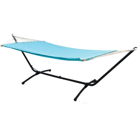 SUNCREAT Amaca Doppia Con Supporto E Barra Curva, 190x140 Cm, Grigio Scuro, Portata 215 Kg, Con Cuscino - 5