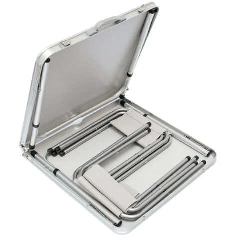 REDCAMP - Tavolo da campeggio quadrato piccolo pieghevole da 2 piedi, regolabile in altezza, portatile in alluminio, robusto e leggero, 61 cm