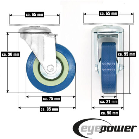 Set Di 4 Ruote Per Miniculla Bimbi - Ricambio Universale Per Culle | Modello 005000 98 Assortito | Unisex - Foto 5