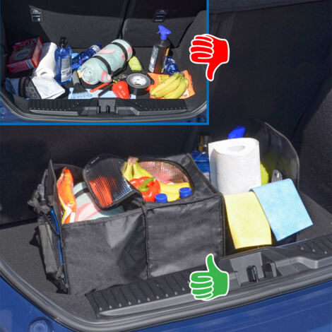 Ordine Viaggio Pratico Hanemia Organizer Bagagliaio Auto - Con 4 Tasche, Cinghie Regolabili
