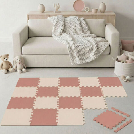 18 Pezzi Tappeto Gioco Bambini - 30x30 Piastrelle EVA - Pavimento Morbido Puzzle