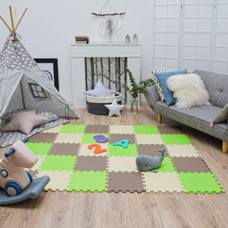 Tappetino Puzzle 27 Pezzi LittleTom Per Bambini | 30x30 Cm In Schiuma EVA, Morbido E Isolante Per Neonati