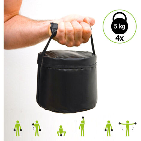 EYEPOWER Sandbag 20kg + 4 Kettlebell - Per Allenamento Forza E Functional - Con Sabbia Di Ferro - Foto 5