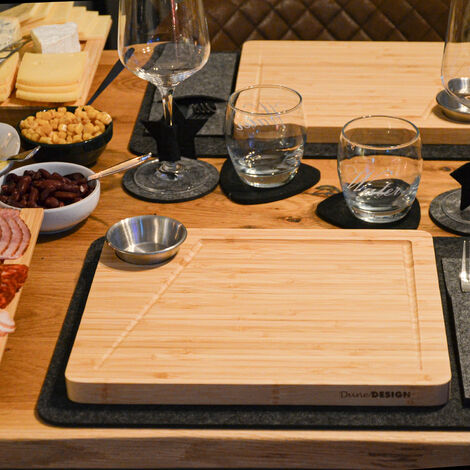 Set di Piatti da Raclette per 6 Persone - 30x25x2 Pannello da Raclette in  Legno