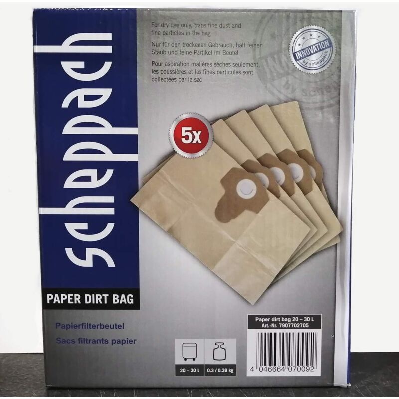 FixedByU Lot De 5 Sacs Filtrants En Papier Pour Aspirateur à Eau Et Poussière Scheppach ASP20-ES - Foto 10