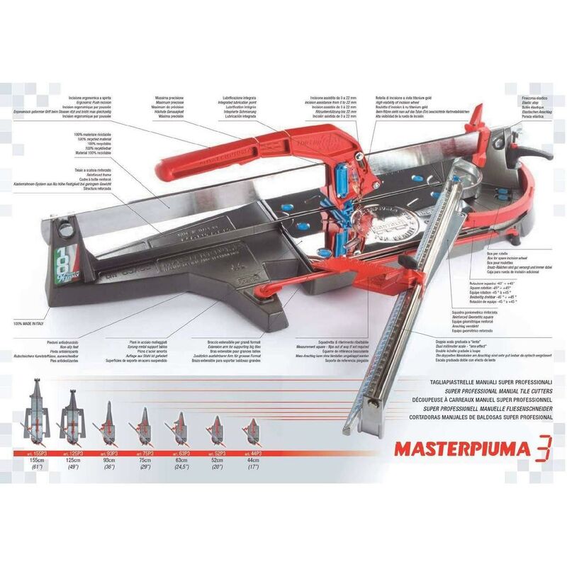 Montolit Posa piastrelle Tagliapiastrelle Masterpiuma Evolution 3 - 155 cm