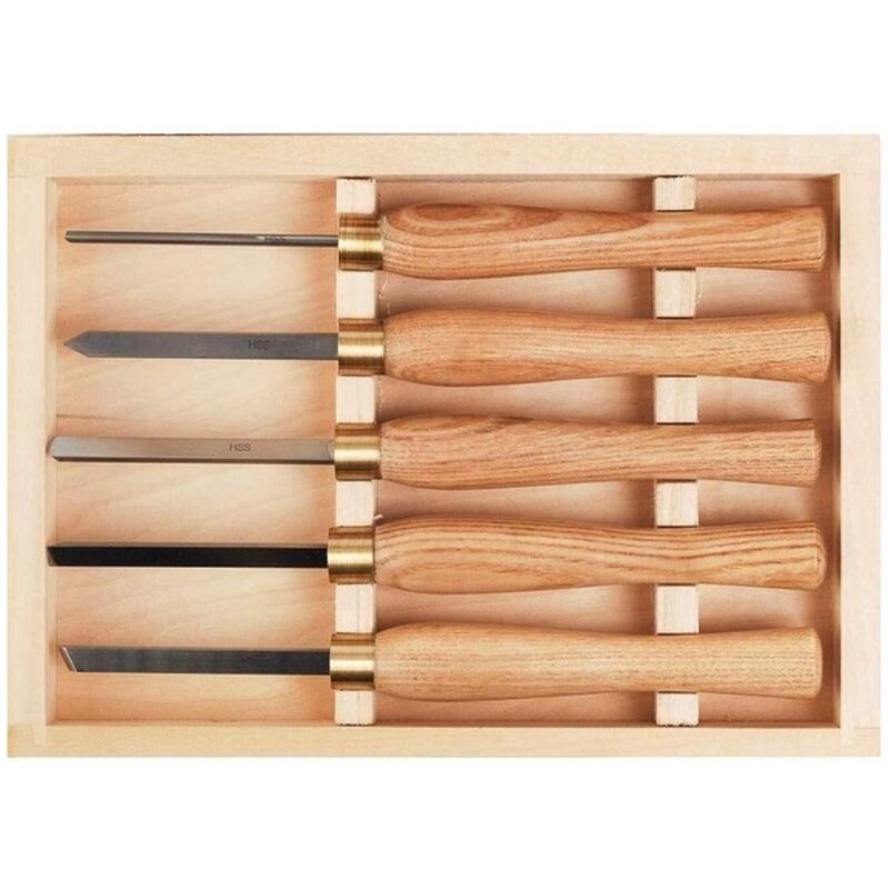 Kit di scalpelli smussati in custodia in legno 6pz