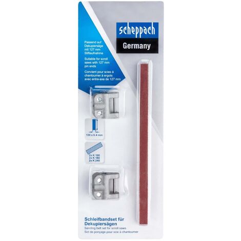 Set 6 pz nastri abrasivi per seghe da traforo 127 mm k100/k180/k240 Scheppach