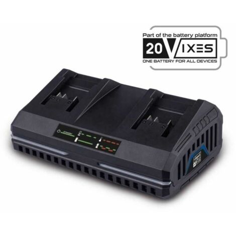 Doppio caricabatteria rapido 20v per batterie serie ixes Scheppach sdbc4.5a