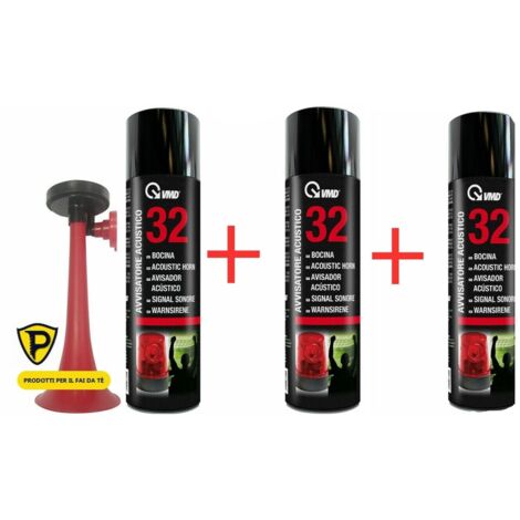 Bomboletta spray avvisatore acustico 300ml sirena tromba stadio Vmd 32