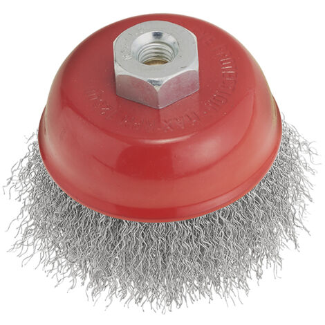 Spazzola a tazza a filo metallico inox 80 mm m14 x smerigliatrice