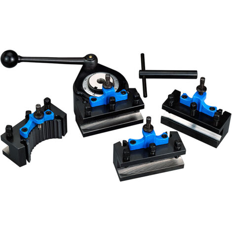 Kit Portautensili A Cambio Rapido Per Tornio | Set 3 Pezzi Con Dado Regolazione