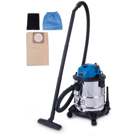 Aspiratore aspirapolvere aspiraliquidi bidone inox 1200w 20l Scheppach nts20