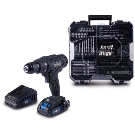 Kit trapano avvitatore 20v ixes C-BSB74/1BE-X scheppach black