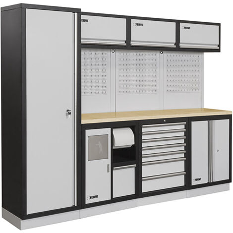 Arredamento modulare officina mobili banchi armadi cassettiere Fervi a007g